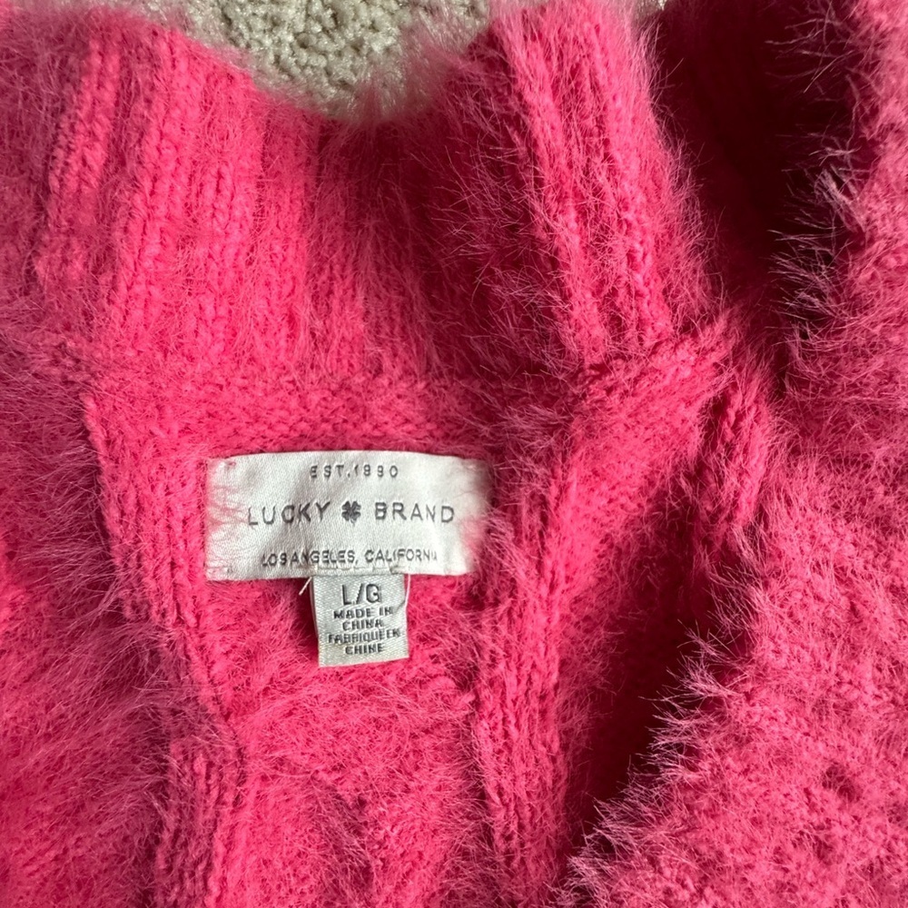 Lucky Brand V-Neck Pink Sweater - Picture 2 of 4